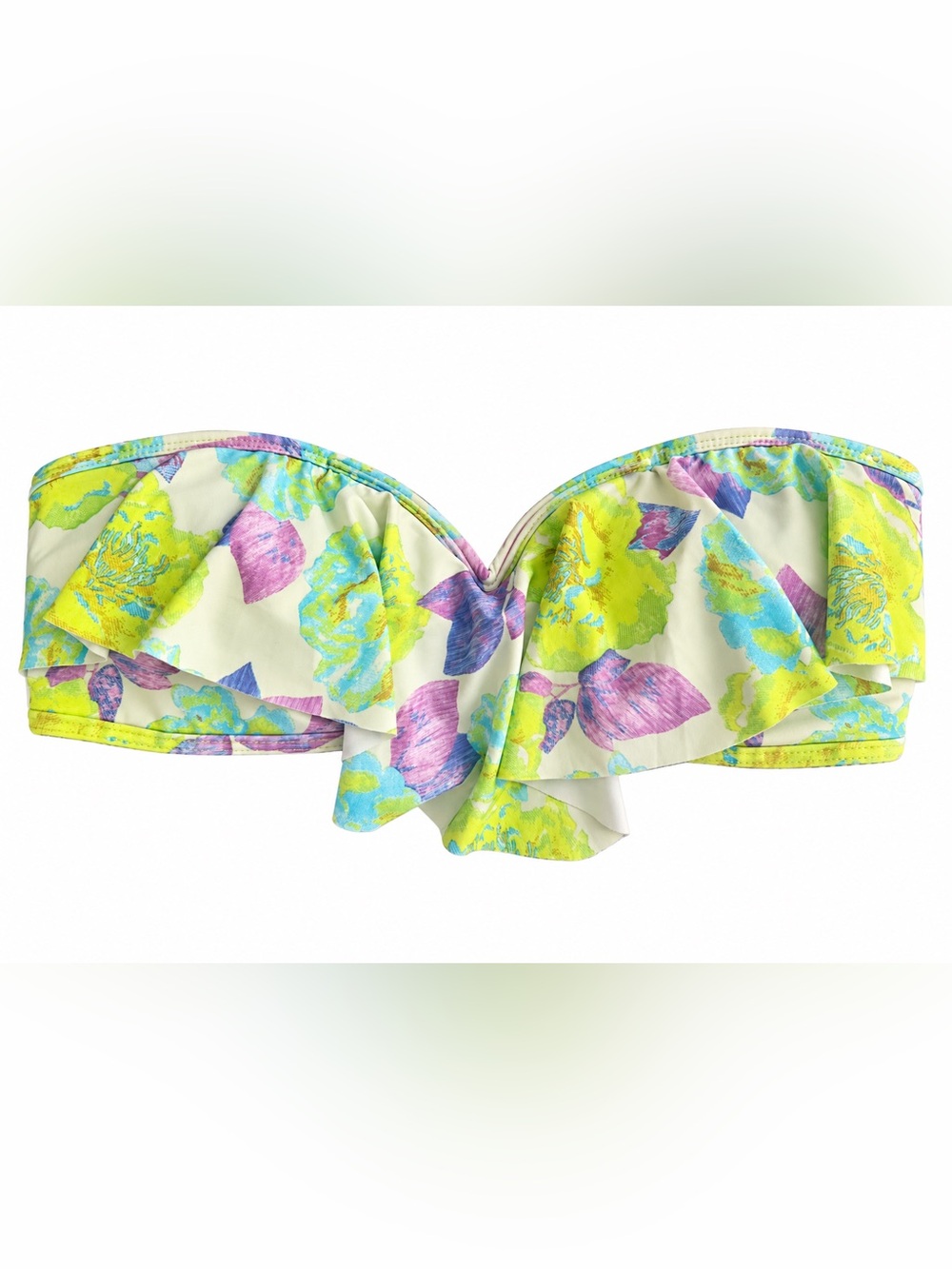Gianni Bini Floral Ruffle Bikini Top